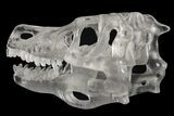 Carved Quartz Crystal Dinosaur Skull #227036-5